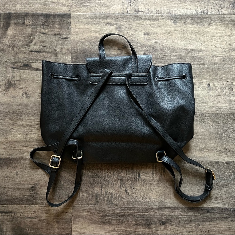 Vegan Leather Drawstring Mini Backpack - Picture 3 of 4